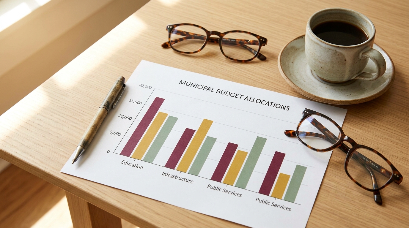 Grafic de pressupostos municipals sobre una taula